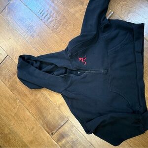 Alabama Lululemon Cropped Black Scuba Hoodie with Script A Logo